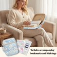 thumbnail image 4 of Pzuqiu Spliced Flower Bible Book Cover for Women Quilted Bible Book Carrying Case Organizer Large Bibles Study Supplies Accessories with Tags&Bookmark for Church, Travel, 4 of 7