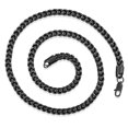 thumbnail image 3 of Crucible Jewelry Men's Black Plated Stainless Steel Rounded Franco Chain Necklace (7mm) - 26", 3 of 5