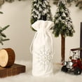 thumbnail image 4 of Billuyoard Funda navideña de felpa para botella de vino, bolsa bordada de copo de nieve con cordón, de comedor, cerveza, fiesta de Navidad, Bar, Kits de decoración para fiestas Blanco Billuyoard  HA068791-01, 4 of 6