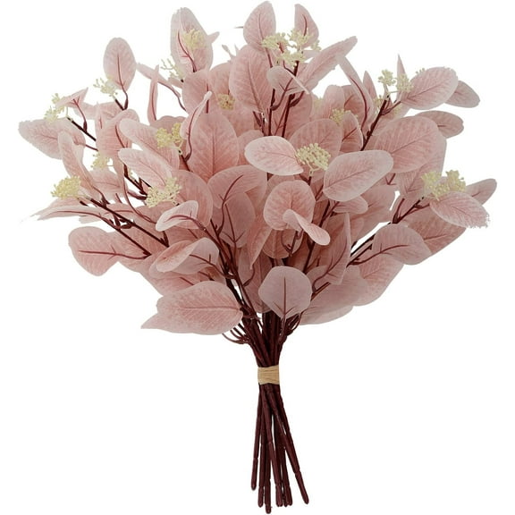 20-inch (approx. 50.8 cm) silk artificial eucalyptus stems, 12 fake eucalyptus stems with leaves and berries,green plant floral decoration for wedding parties, family floral arrangements, bohemian de