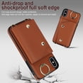 thumbnail image 6 of ShellTech for iPhone X/XS Case with Card Holder and Strap - Zipper Pocket,Crossbody Lanyard Strap,Credit Card Holder,Stand Ring,Cute Phone Wallet Case for Women,Brown, 6 of 10