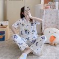 thumbnail image 1 of Pijama de dibujos animados para mujer del sudeste asiático, pantalones de manga corta, temporada de otoño y verano, ropa para el hogar, venta al por mayor, ropa de dormir cómoda y bonita, 1 of 5