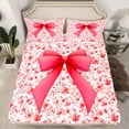 thumbnail image 2 of Feelyou Kawaii Cartoon Bow Full Size Sheets for Teen, Princess Bowknot Bed Sheets, Rustic Farmhouse Floral Sheet Sets, Super Cozy Room Decor, 4 Pieces, 2 of 7