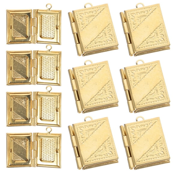 Mutmorningal 10pcs Rectangular Book Pendant Charms for Jewelry Making, Craft Supplies, Accessories