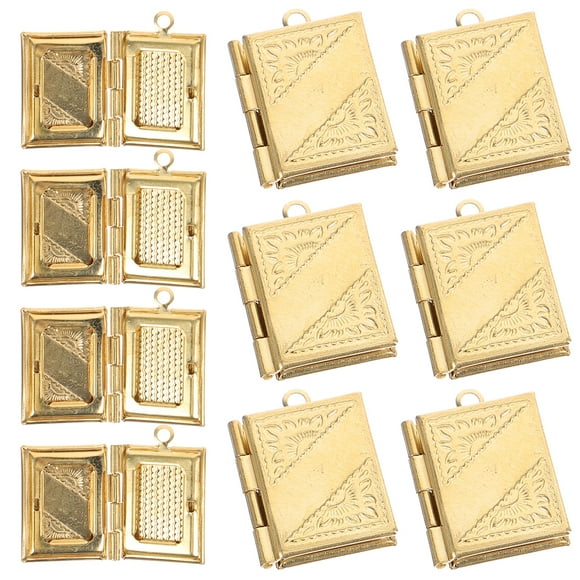 10 Pcs Breloques de Livre Rectangulaires Breloques de Poche Breloques Médaillon en Cuivre pour Fabrication de Bijoux DIY