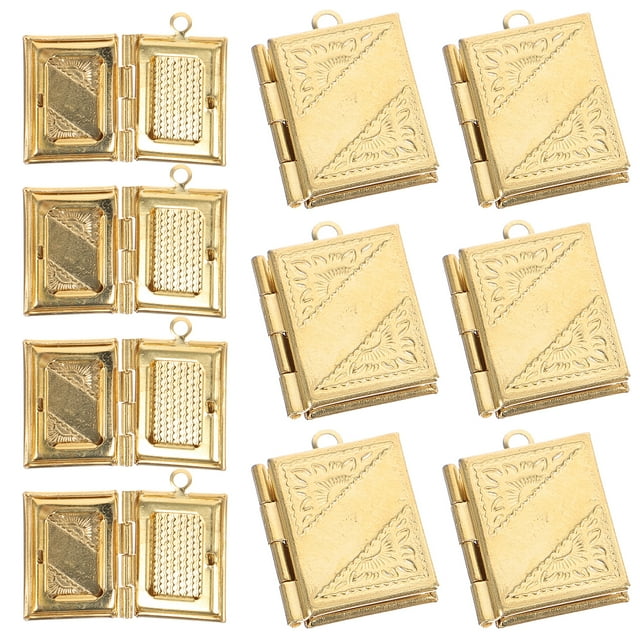 10pcs Book Charms Rectangular Pocket Pendant Charms Copper Locket Charms for Jewelry Making DIY