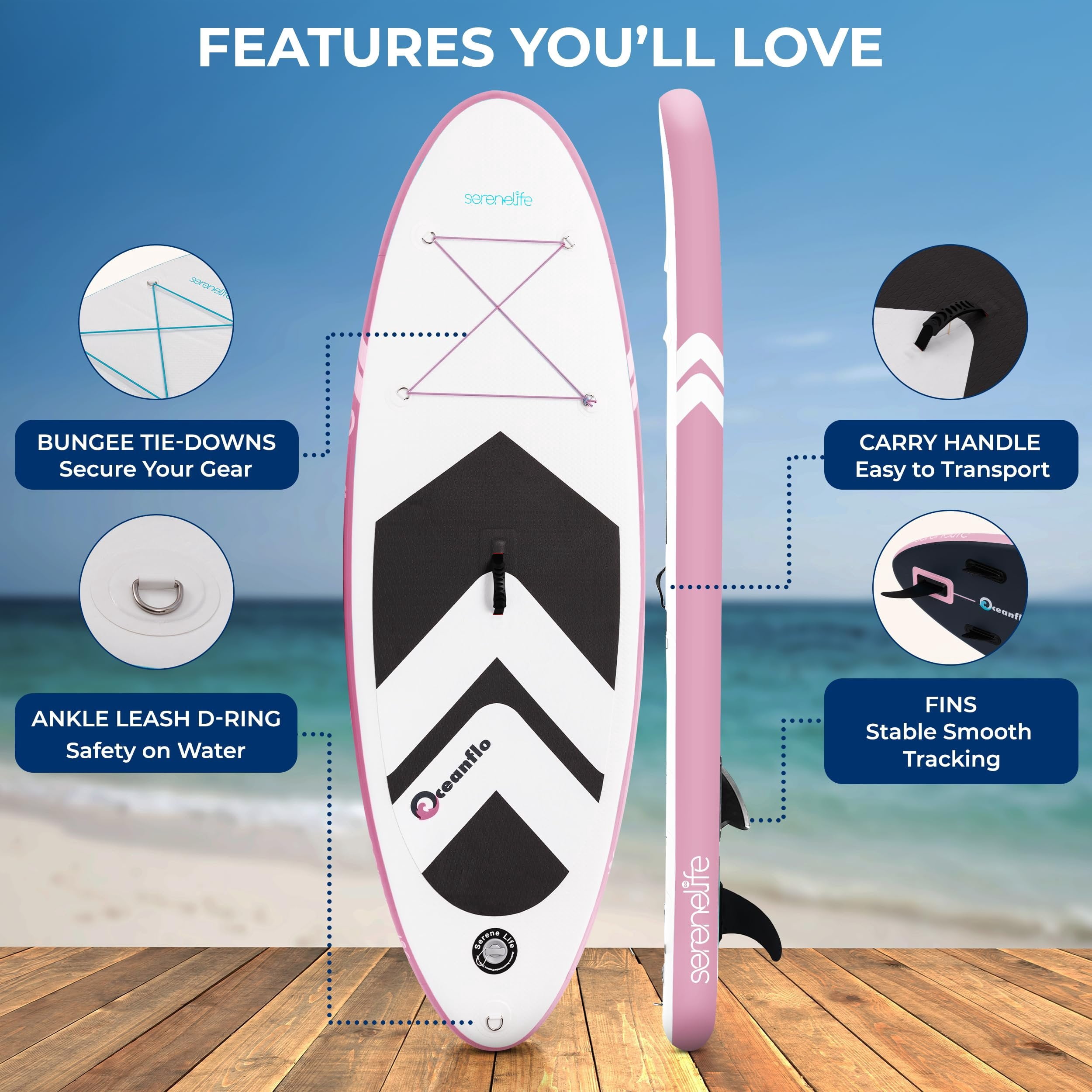 Free-Flow Welded Inflatable Kids Stand-Up Paddle-Board with Single-Action Hand Pump, 3-Shaft Aluminum Paddle