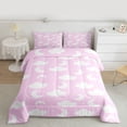 thumbnail image 2 of jejeloiu Cartoon Moon Stars Twin Comforter Sets,Cute Clouds Print Bedding Set For Girl Kids Reversible 2 Pieces, 2 of 8