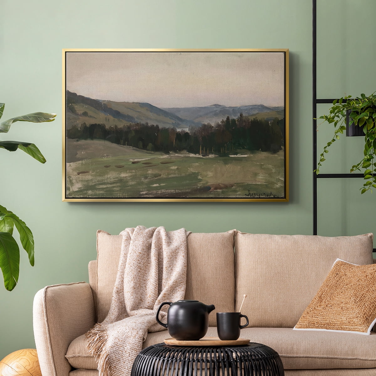 Vintage Landscape-CCCXCIV By Wexford Home Framed in Gold Wood Gallery Wrapped Canvas 17 in. x 25 in.