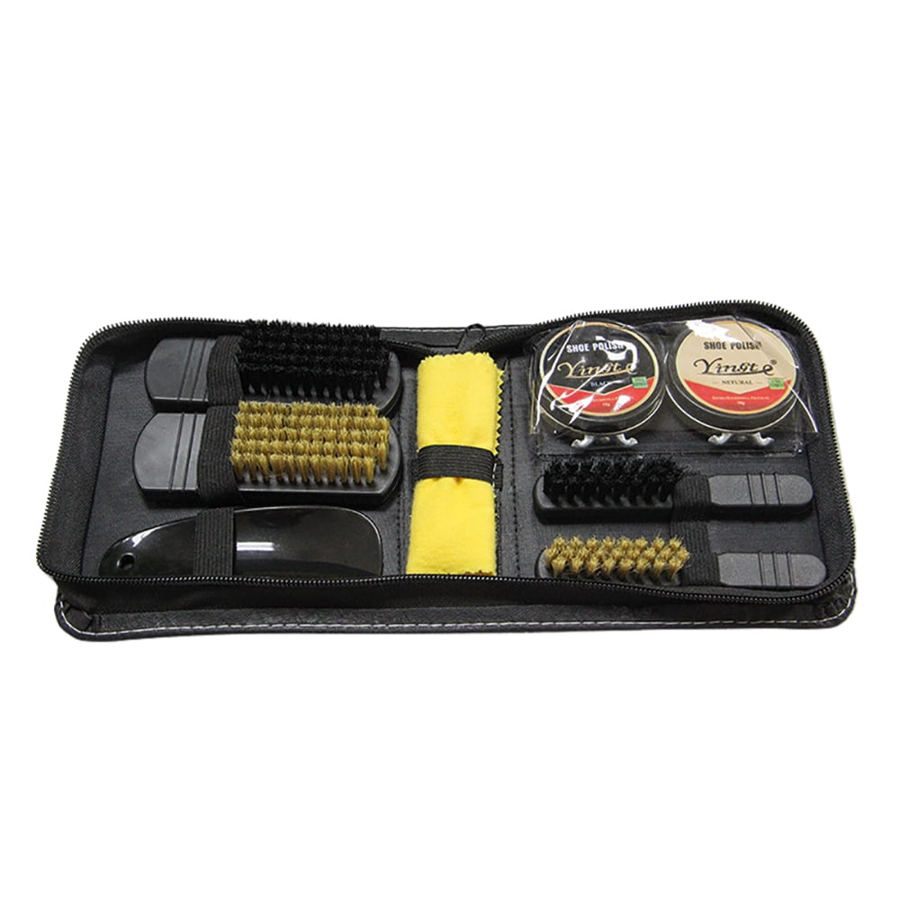 COOLL Portable Shoes Shine Polish Care Kit Boots Brush Cleaning Oil