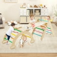 thumbnail image 2 of Costway 3-in-1 Kids Climber Set Toddler Wooden Play Arch with Sliding and Climbing Ramp, 2 of 10