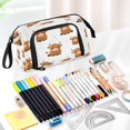 thumbnail image 5 of Nylon Fish Mouth Pencil Case with Large Capacity Zipper Pencil Pouch Cute Yaks Cow Pattern Pencil Bag Organizers, 5 of 7