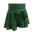 thumbnail image 6 of QUYUON Baggy Shorts Women Hiking Shorts Walking Shorts Ladies with Pockets Long Womens Shorts Pleated Shorts Pants Style S-469 Workout Shorts with Pockets Female Women's Casual Shorts Army Green L, 6 of 7