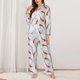 thumbnail image 2 of Fotbe Koi Fish Corals,Spring Summer Conjunto de Pijama de Manga Larga para Mujer con Estampado, Ropa de Dormir de 2 Piezas, Conjunto de Casa Suave y Cómodo con Bolsillos-X-Large, 2 of 7