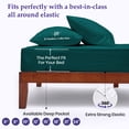 thumbnail image 2 of JS Sanders Collection Bed Sheet Set Solid 1000 Thread Count 12" Deep Pocket 100% Egyptian Cotton Premium Collection Sheet Set for Alaskan King Mattress - Teal, 2 of 7