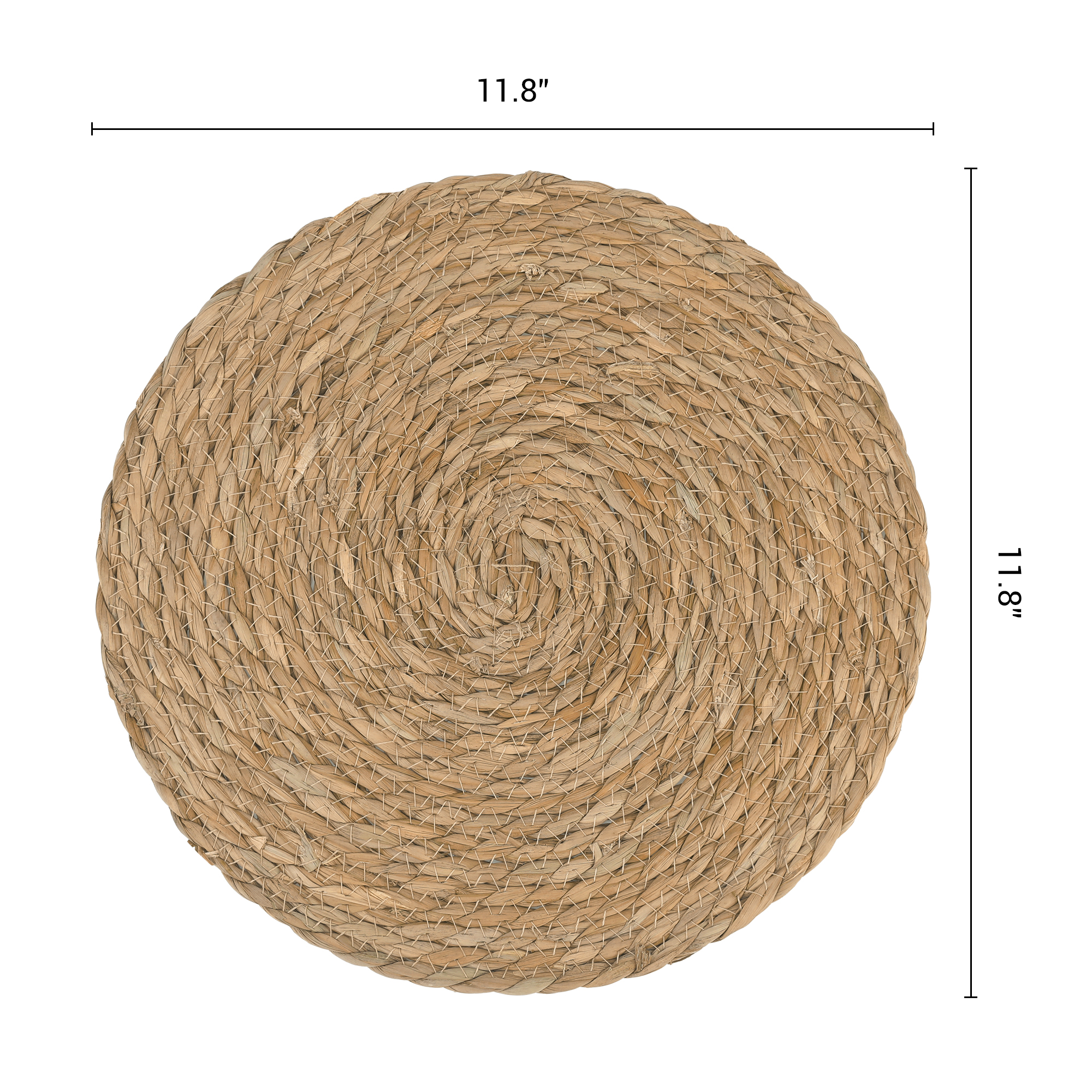 Unique Bargains Set of 6 Farmhouse Straw Woven Placemats Brown 11.8inch