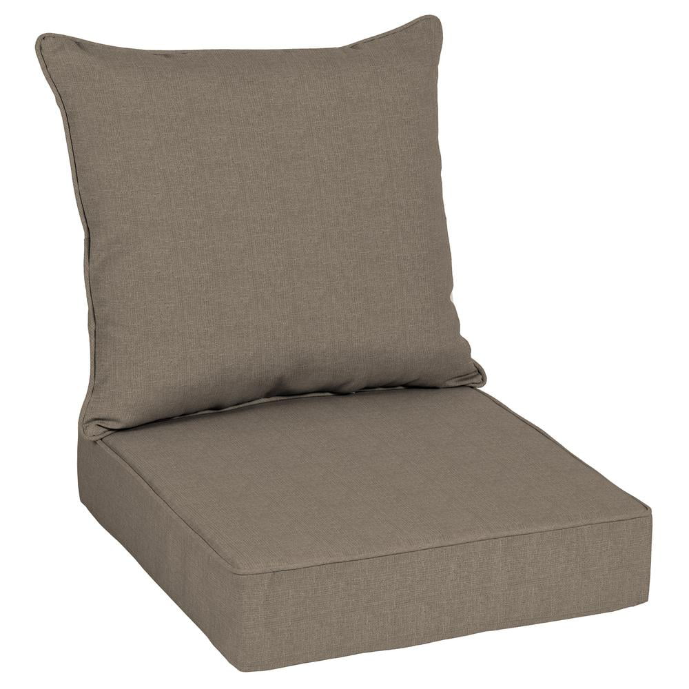 24 x 24 Sunbrella Canvas Flax Outdoor Lounge Chair Cushion by Home Decorators 