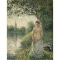 thumbnail image 2 of Camille Pissarro 19x24 Gold Ornate Framed and Double Matted Museum Art Print Titled - The Bather (1895), 2 of 4