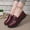 Red, variant on YOUYEDIAN Loafers for Women Fashion Cute Print Casual Round Toe Comfortable Non Slip Flats Versatile Platform Walking Shoes