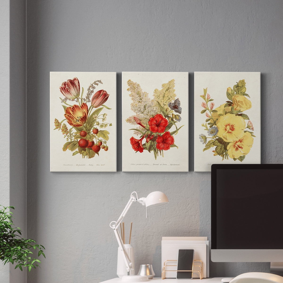 Antique Floral Bouquet IV Premium Gallery Wrapped Canvas - Ready to Hang - 24 x 36 Each