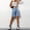 Blue, variant on LRGSHF Women's High Waist Denim Bermuda Shorts, Hem Loose Fit Jean Shorts, Casual Pocket Straight Leg Denim Shorts for Summer