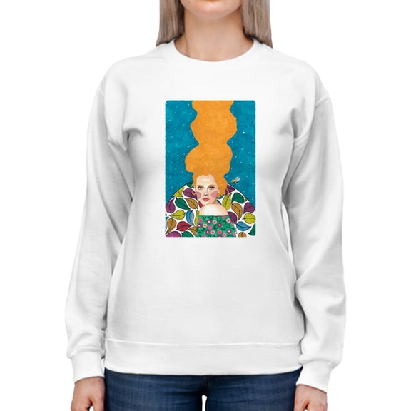 Pastell Blond Woman Sweatshirt Women's -Hulya Ozdemir Designs, Female Large