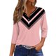 thumbnail image 1 of CHOII 50% de descuento en camisetas de mujer 2024. Camiseta con botones, manga 3/4, para uso diario, fin de semana, básica, cuello en V, blusas de mujer, mangas tres cuartos, camisetas de verano para, 1 of 5