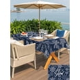 thumbnail image 4 of Outdoor Tablecloth with Umbrella Hole and Zipper, Navy Blue Christmas Rectangle Table Cloth 60x120 Inch Waterproof Tablecloth, Retro Rustic Winter Snowflakes Xmas Picnic Table Cover for Patio Camping, 4 of 7