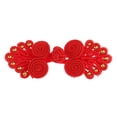 thumbnail image 4 of 20 pares de Botones de rana de nudo chino con cuentas de cheongsam rojo y oro Sunnimix Botones, 4 of 8