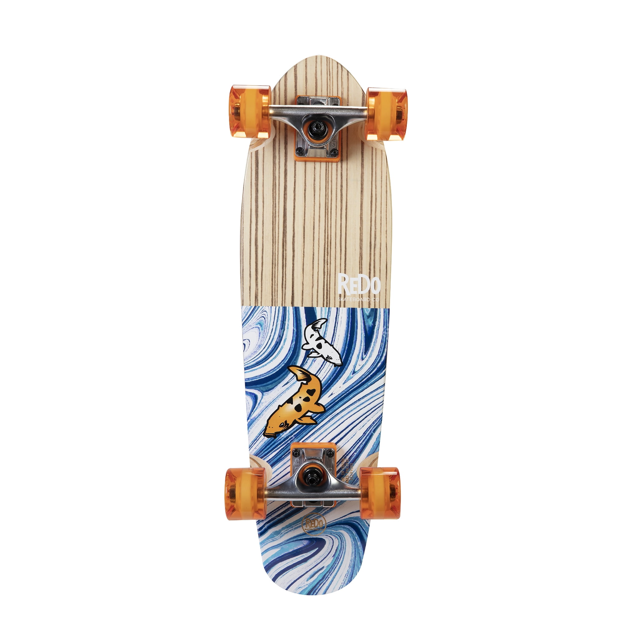 ReDo Skateboard 26 x 7.25 Mini Branson Koi Cruiser Complete Skateboard for Boys Girls Kids Teens