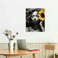 thumbnail image 2 of Nawypu  African American Women Canvas Wall Art Abstract Black Gold Girl Creativity Painting Vintage Portrait Sunflower Posters Prints Artwork for Living Room Bedroom Home Decor, 2 of 4