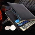 thumbnail image 3 of Maoww Vertical Men's ID Cridit Card Slots PU Bifold Style Short Wallet Zipper Coin Money Purse, 3 of 7