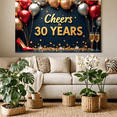 thumbnail image 3 of LUUFILx Cheers to 30 Years Anniversary Backdrop Banner with Balloons and Stars Party Decorations Event Props Celebration Background Milestone Festive Decor, 3 of 9