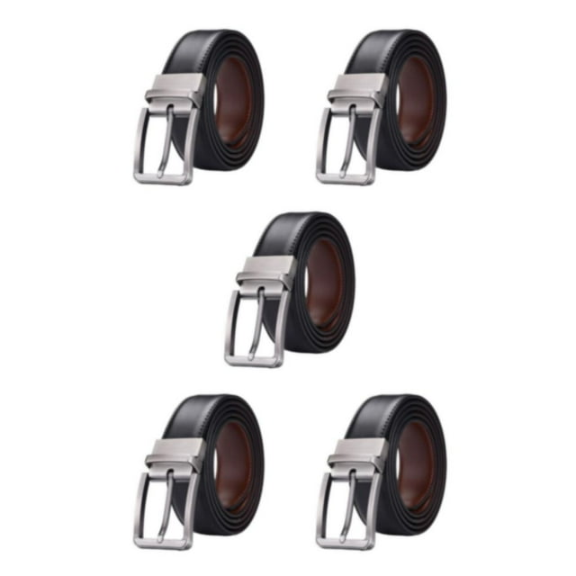 relayinert Ceinture Réversible Décontractée pour Hommes Boucle à Ardillon Résistante à l'Usure All Trend Style Classique Jeans Original 125cm 5Ensemble