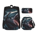 thumbnail image 1 of Balery Wave Chain Shark Mochila escolar 3 en 1 para niños: mochila resistente con lonchera térmica y estuche para lápices. Mochila escolar para niños y niñas., 1 of 7