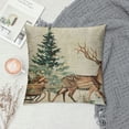 thumbnail image 2 of PHYHOO Warm Winter Wishes Decorative Throw Pillow Cover, Elk Skating Boots Decoration, Christmas Farmhouse Sofa Cushion Case Decor White, 2 of 5