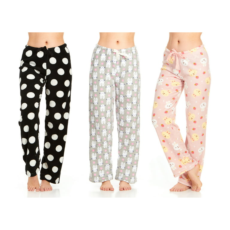 DARESAY 3 Pack: Women's Super-Soft Plush Fleece Pajama Bottoms