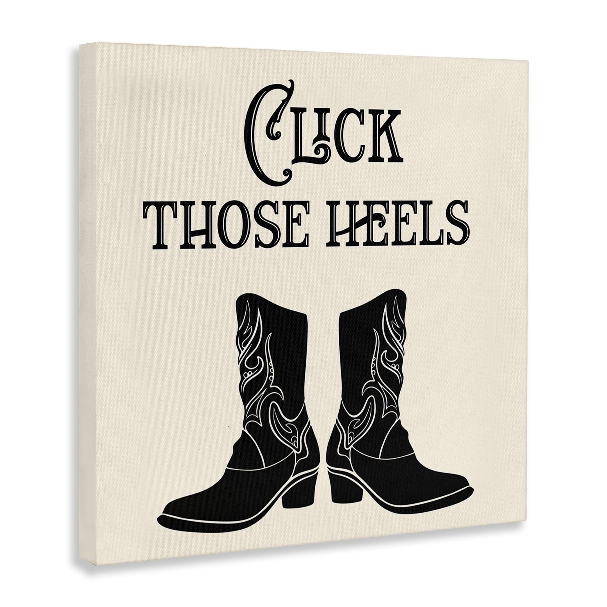 Stupell Industries Click Those Heels Cowgirl Fashion Painting Wrapped Canvas Art Print Wall Art, 17 x 17