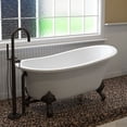 thumbnail image 3 of Cambridge Plumbing Inc ST61-7DH-BN Cast Iron Slipper Clawfoot Tub 61 x 30 in. with 7 in. Deck Mount Faucet Drillings and Brushed Nickel Feet, 3 of 3