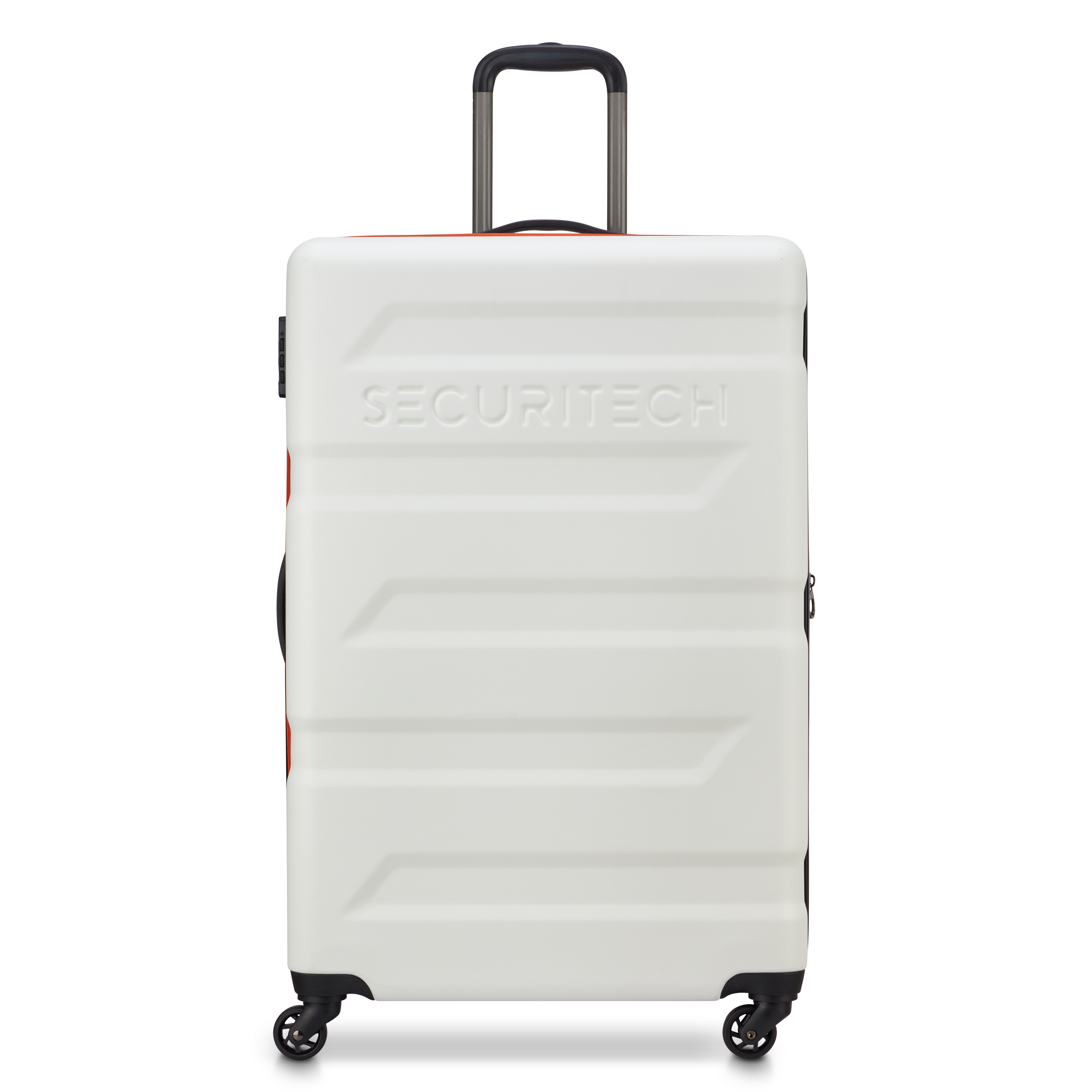 Securitech by Delsey, Slash 28" Checked Expandable Spinner Luggage, White