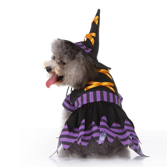GASTROPOD Dog Costume,Witch Cosplay Stylish Witch-Inspired Look Cat Costume,Ideal for Special Occasions and Photoshoots Halloween Puppy Clothes,S
