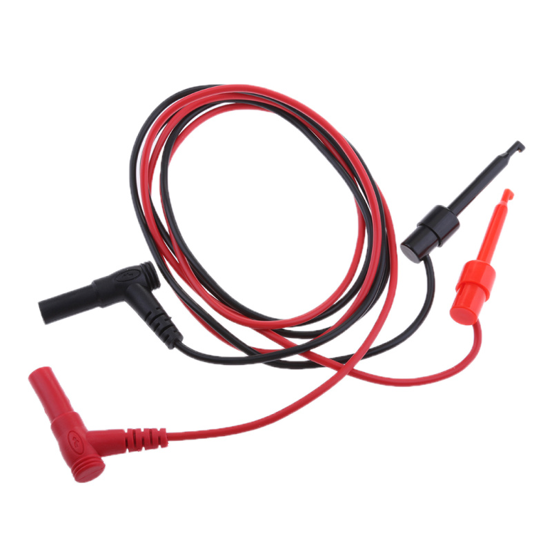 1 Pair Red & Black Small Test Hook Clip to Banana Plug For Multimeter Lead Cable 1 Pair Red & Black Small Test Hook Clip to Banana Plug For Multimeter Lead Cable