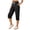 Black, variant on Women's Drawstring Capri Jogger Pants, High Waist Cropped Sweatpants with Pockets, Loose Fit Casual Lounge Pants for Everyday(Black/XXL)