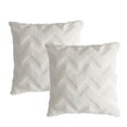 thumbnail image 1 of Paquete de 2 fundas de almohada decorativas de terciopelo de lana corta de felpa suave, funda de cojín estilo felpa para sofá, 18x18 pulgadas, 1 of 5