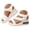 White, variant on Pandaie Womens Waterproof Platform Sandals Strappy Open Toe Wedges Walking Summers Shoes Comfortable Slip on 2.95 Inch High Heels Black 6.5