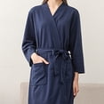 thumbnail image 4 of Dengjunhu Womens Lady Pajamas Robe Lightweight Robes Short Knit Bathrobe V Neck Soft Sleepwear Ladies Loungewear, 4 of 5