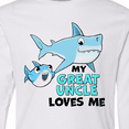 thumbnail image 4 of Inktastic My Great Uncle Loves Me with Cute Sharks Long Sleeve Youth T-Shirt, 4 of 5