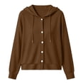 thumbnail image 6 of CHGBMOK Women's Plus Size Hooded Cardigan Lightweight Button Down Cardigan Long Sleeve Soft Knit Sweater Jacket, 6 of 9