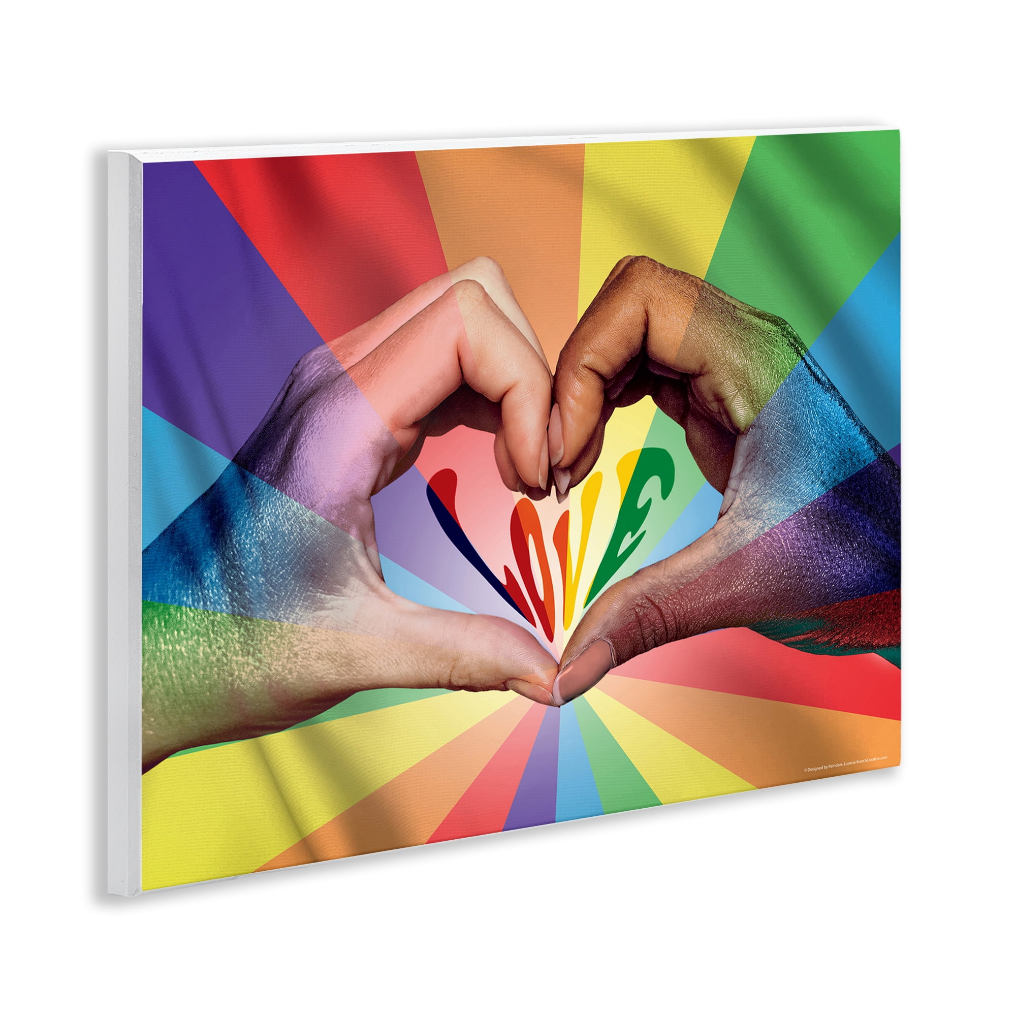 Stupell Industries Rainbow Love Hands Symbol People Painting Unframed Art Print Wall Art, 14 x 11