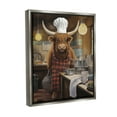 thumbnail image 4 of Stupell Industries Longhorn Chef in Kitchen Animals & Insects Painting Gray Floater Framed Canvas Art Print Wall Art, 25 x 31, 4 of 10